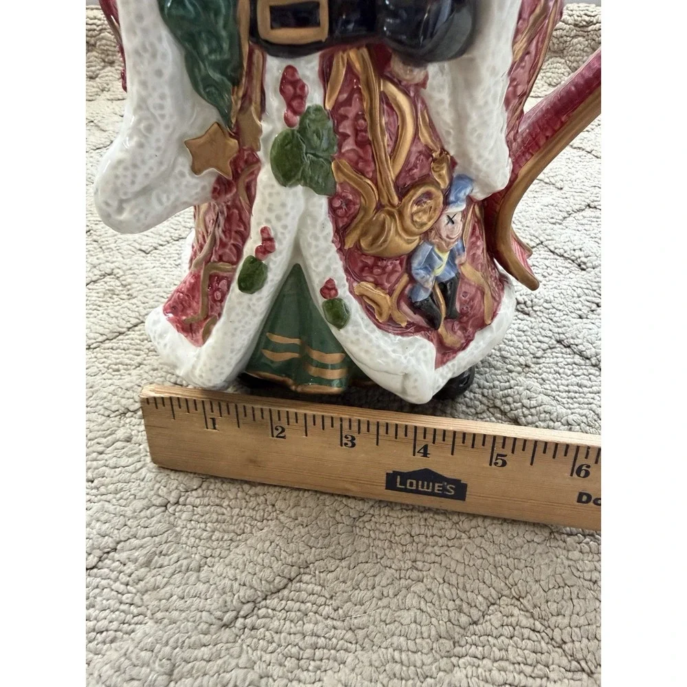 Fitz and Floyd Christmas Santa with bag of toys tea pot